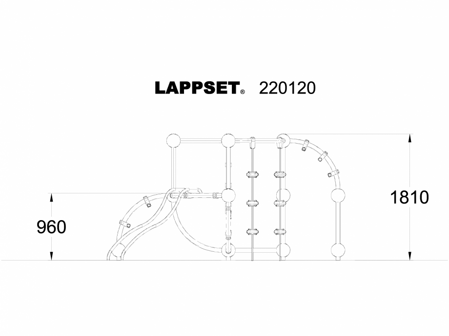 Pagina 1-CAD-DWG Echipament de joaca pentru copii - 220120 LAPPSET Detaliu de produs CLOXX 