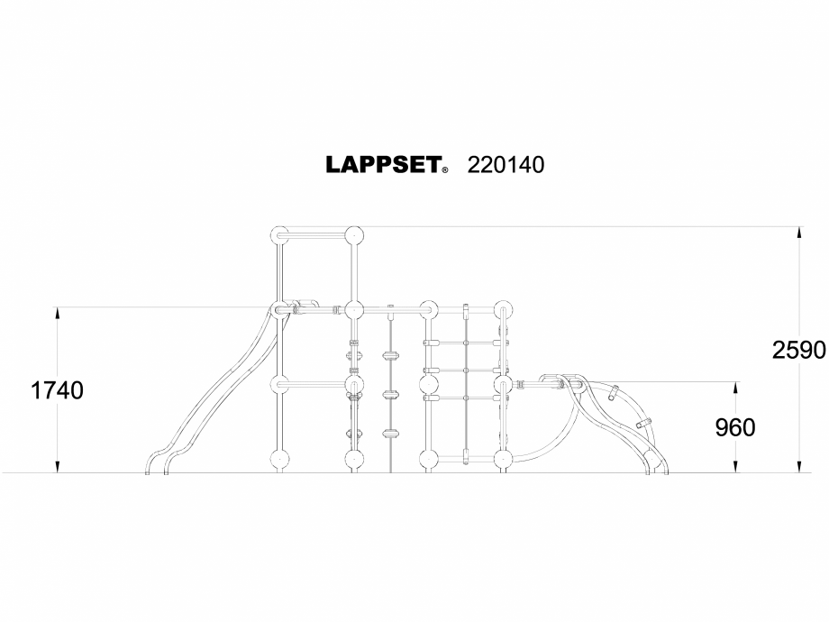 Pagina 1-CAD-DWG Echipament de joaca pentru copii - 220140 LAPPSET Detaliu de produs CLOXX 