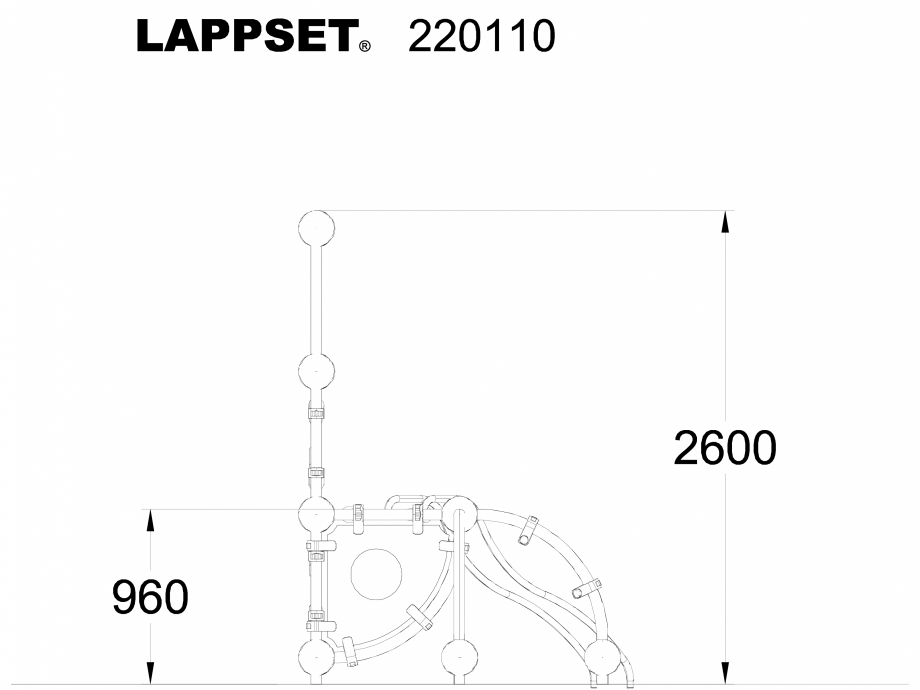 Pagina 1-CAD-DWG Echipament de joaca pentru copii - 220110 LAPPSET Detaliu de produs CLOXX 