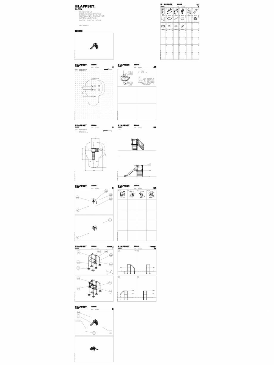 Pagina 1-CAD-DWG Echipament de joaca pentru copii - 220300(2) LAPPSET Detaliu de produs CLOXX 