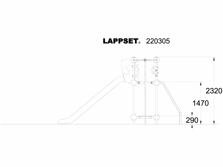 Pagina 1-CAD-DWG Echipament de joaca pentru copii - 220305 LAPPSET Detaliu de produs CLOXX 