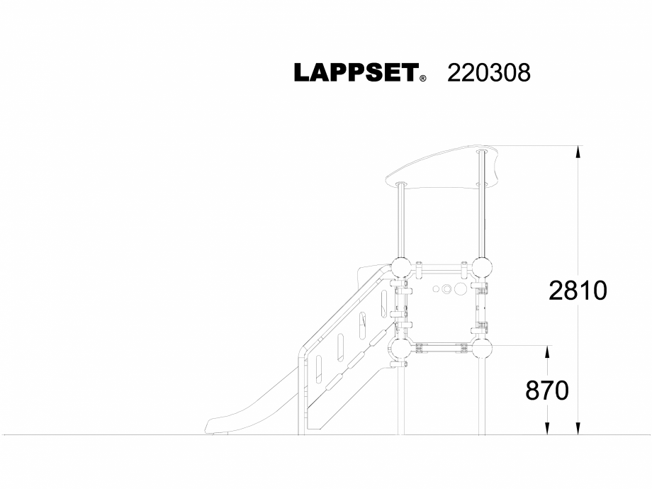 Pagina 1-CAD-DWG Echipament de joaca pentru copii - 220308 LAPPSET Detaliu de produs CLOXX 