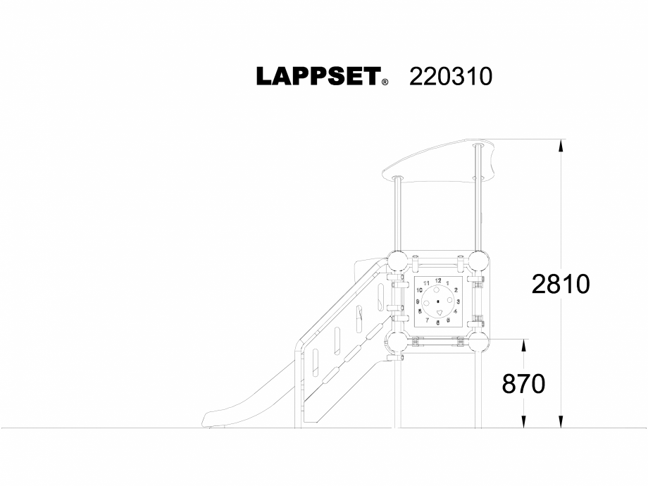 Pagina 1-CAD-DWG Echipament de joaca pentru copii - 220310 LAPPSET Detaliu de produs CLOXX 