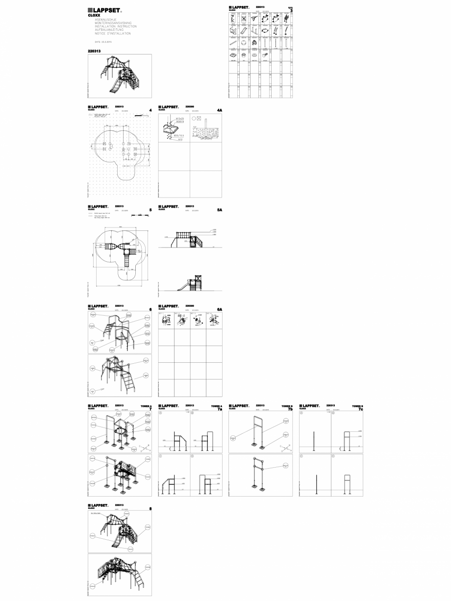 Pagina 1-CAD-DWG Echipament de joaca pentru copii - 220313(2) LAPPSET Detaliu de produs CLOXX 
