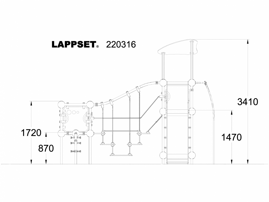 Pagina 1-CAD-DWG Echipament de joaca pentru copii - 220316 LAPPSET Detaliu de produs CLOXX 