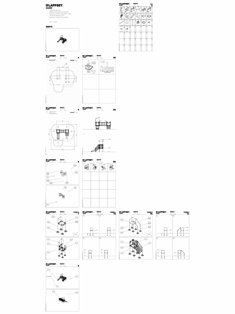 Pagina 1-CAD-DWG Echipament de joaca pentru copii - 220310(2) LAPPSET Detaliu de produs CLOXX 