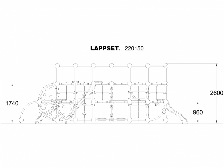 Pagina 1 - CAD-DWG Echipament de joaca pentru copii - 220150 LAPPSET Detaliu de produs CLOXX 