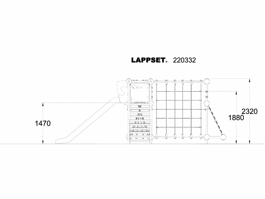Pagina 1-CAD-DWG Echipament de joaca pentru copii - 220332 LAPPSET Detaliu de produs CLOXX 