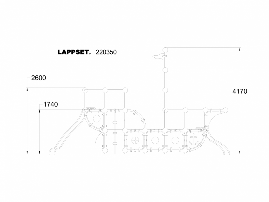 Pagina 1-CAD-DWG Echipament de joaca pentru copii - 220350 LAPPSET Detaliu de produs CLOXX 
