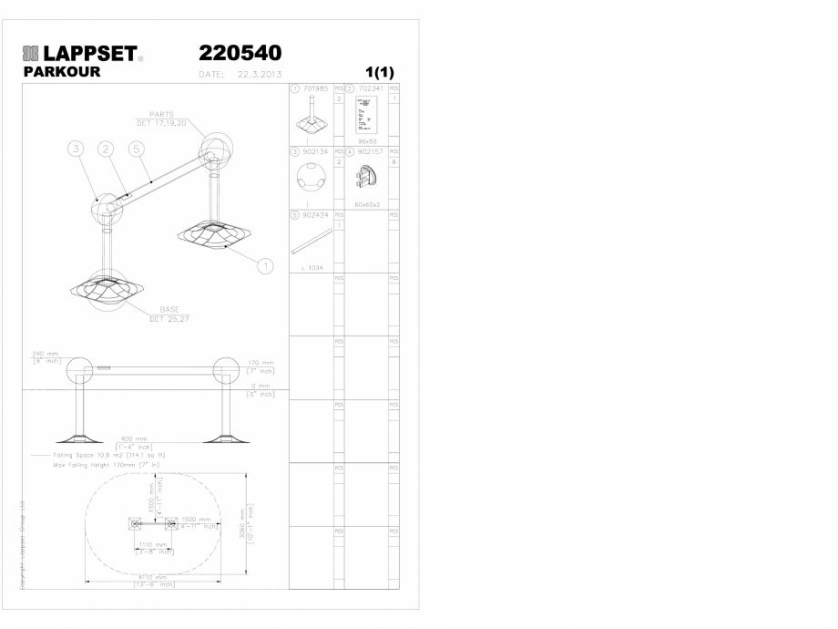 Pagina 1-CAD-DWG Echipament de joaca pentru copii - 220540(2) LAPPSET Detaliu de produs CLOXX 