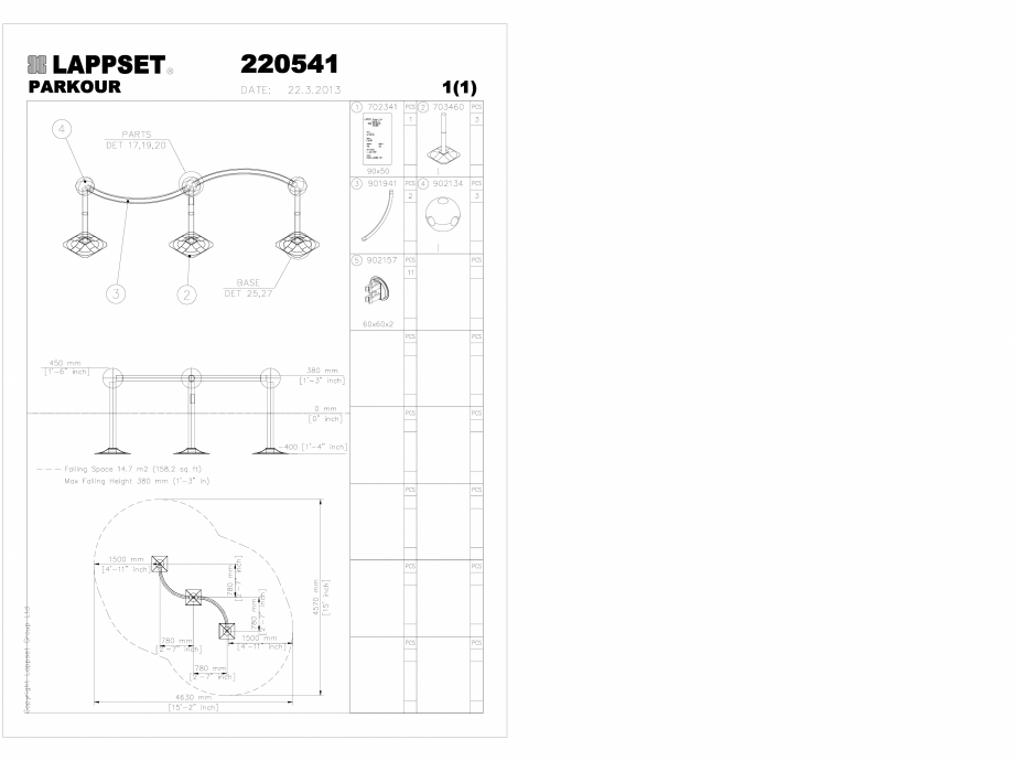 Pagina 1-CAD-DWG Echipament de joaca pentru copii - 220541 (1) LAPPSET Detaliu de produs CLOXX 