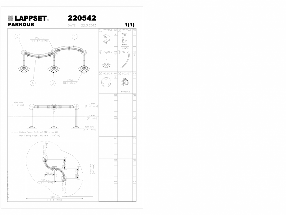 Pagina 1 - CAD-DWG Echipament de joaca pentru copii - 220542(1) LAPPSET Detaliu de produs CLOXX 