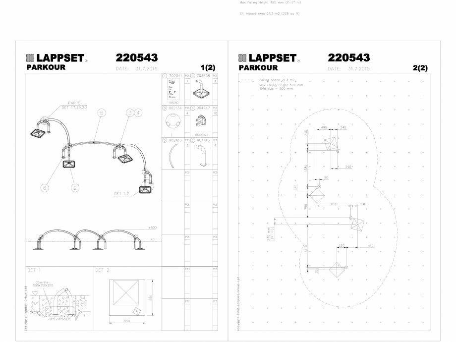 Pagina 1-CAD-DWG Echipament de joaca pentru copii - 220543(1) LAPPSET Detaliu de produs CLOXX 