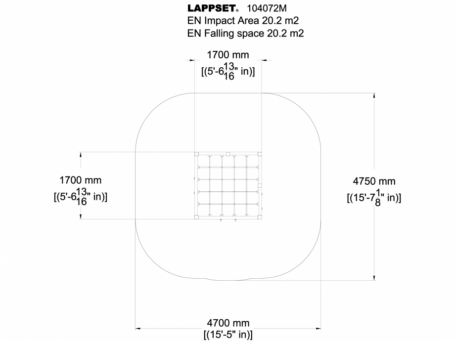 Pagina 1-CAD-DWG Echipament de joaca pentru copii sub 4 ani Cadru de catarat 104072M LAPPSET Detaliu de...