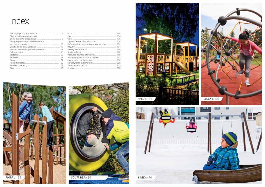 Pagina 3-Echipamente de joaca pentru copii LAPPSET NEW FINNO, HALO, CLOXX, FLORA, FINNO ABC, CLOVER Catalog, ...