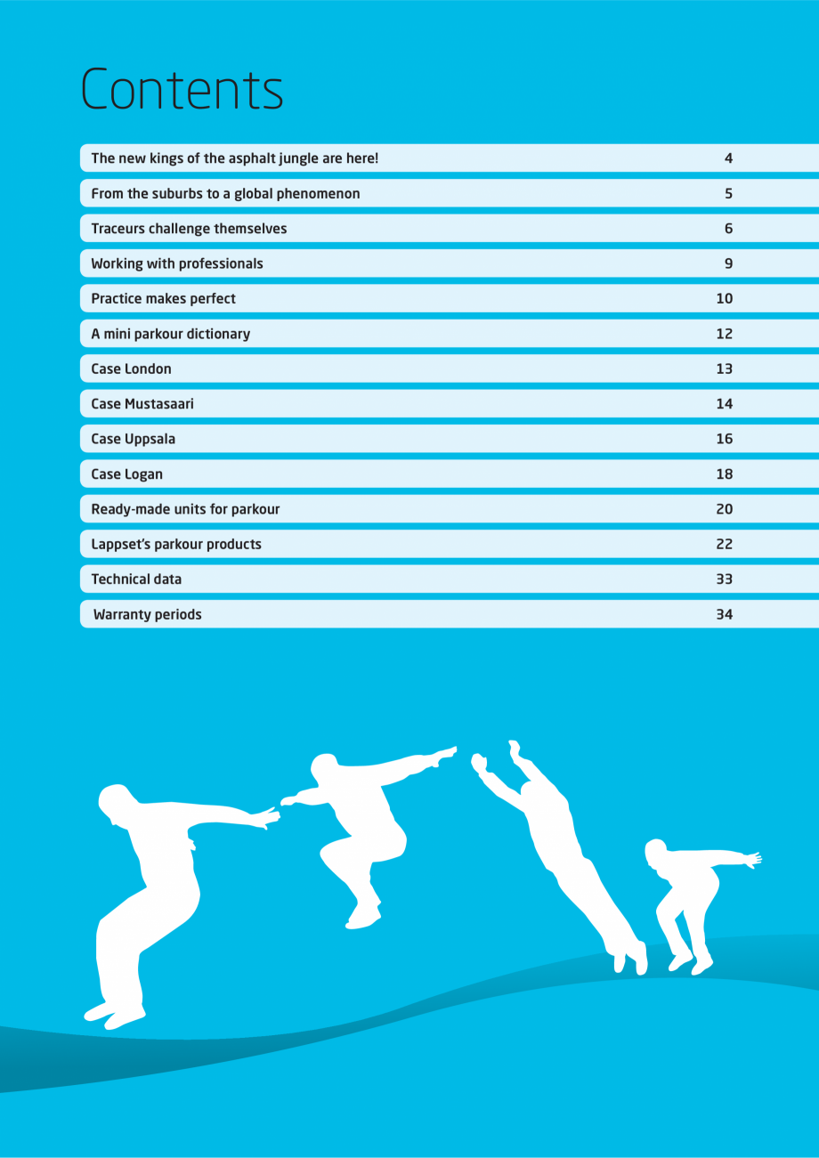 Pagina 3-Echipamente si solutii pentru Parkour  LAPPSET CLOXX Catalog, brosura Engleza nother, put them...