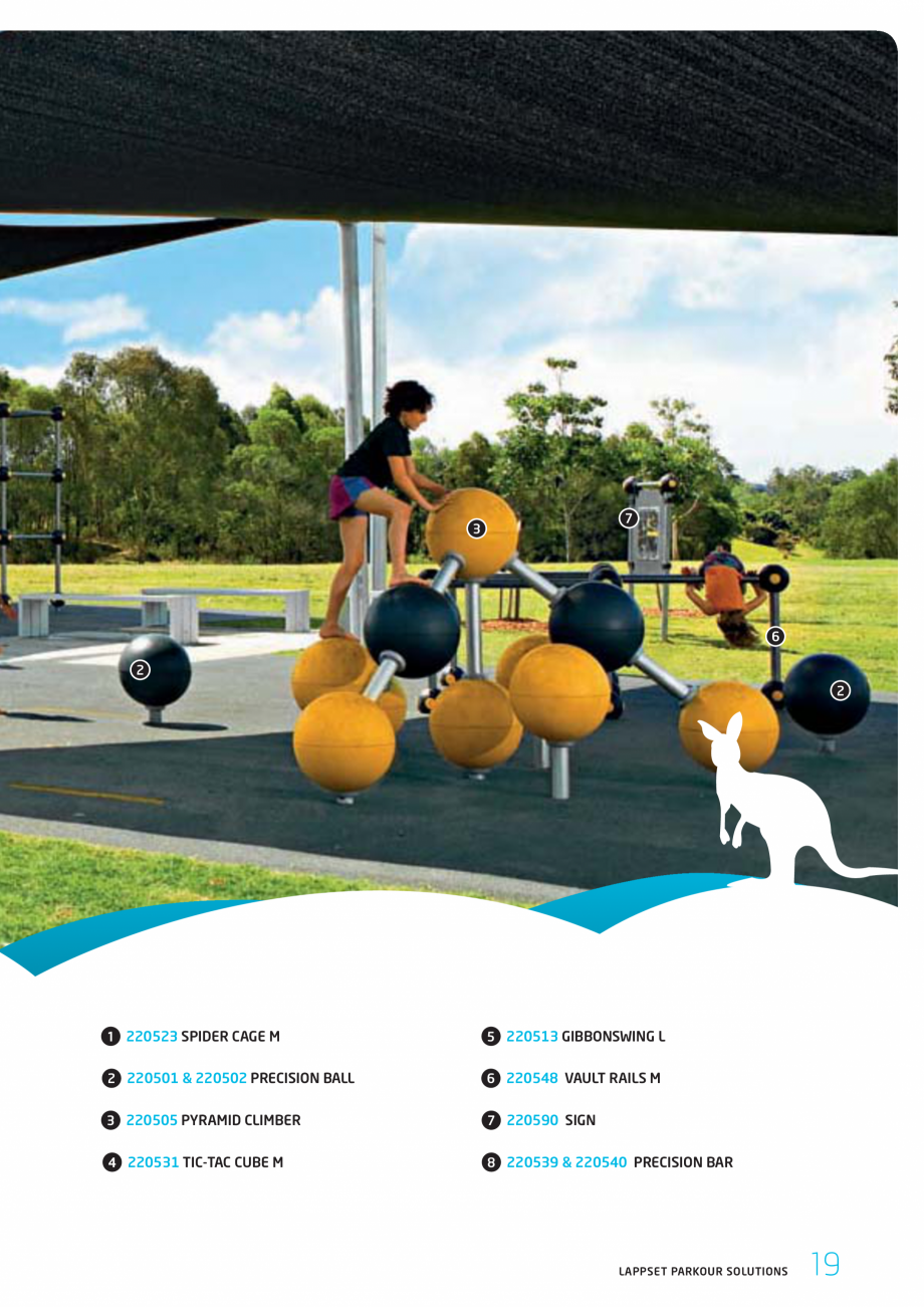 Pagina 19-Echipamente si solutii pentru Parkour  LAPPSET CLOXX Catalog, brosura Engleza unting

LAPPSET...