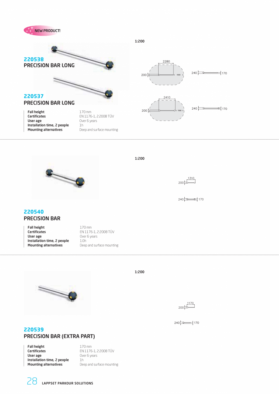 Pagina 28-Echipamente si solutii pentru Parkour  LAPPSET CLOXX Catalog, brosura Engleza 