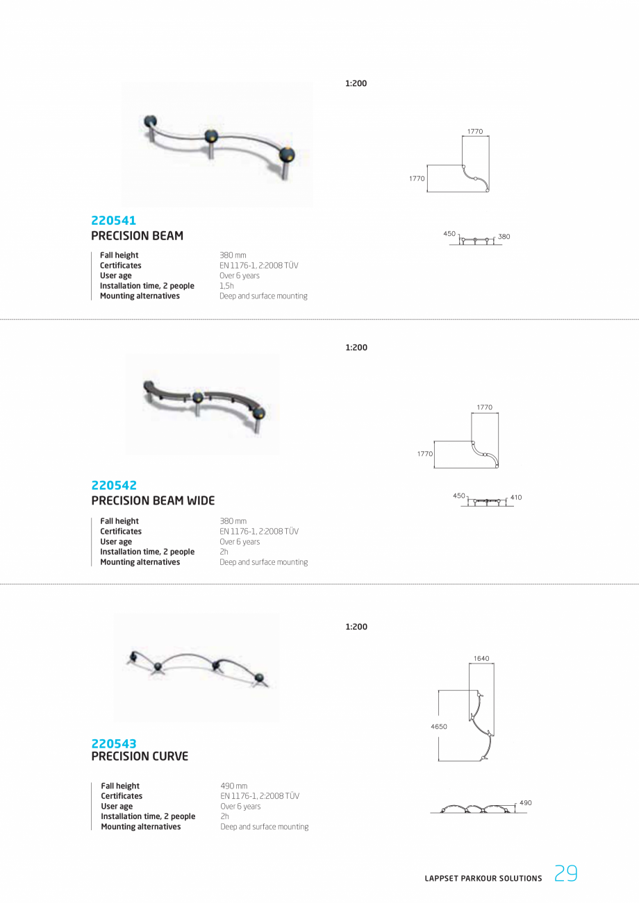 Pagina 29-Echipamente si solutii pentru Parkour  LAPPSET CLOXX Catalog, brosura Engleza 