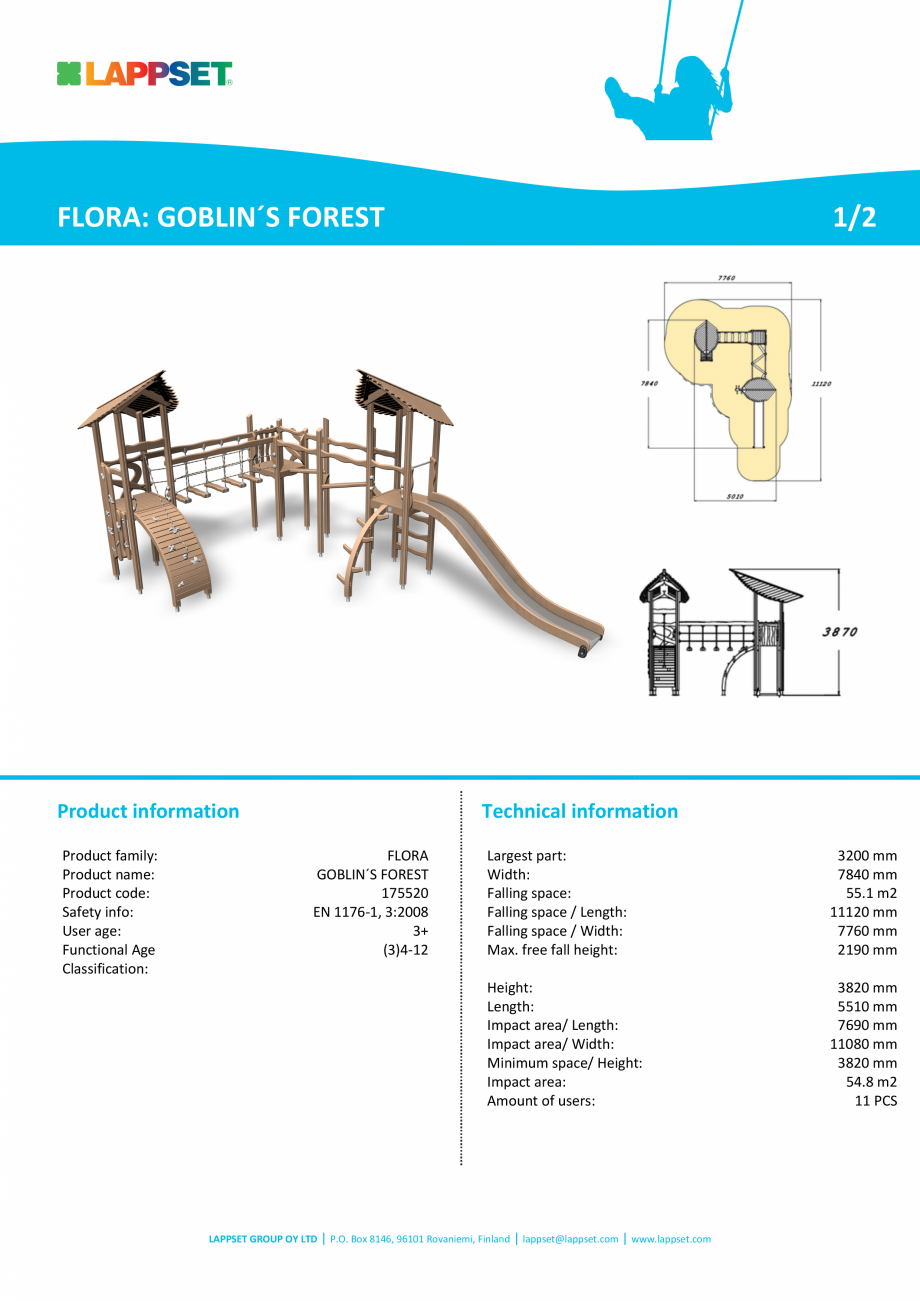 Pagina 1-Echipament de joaca din lemn 175520  LAPPSET FLORA Fisa tehnica Engleza FLORA: GOBLIN´S FOREST
...