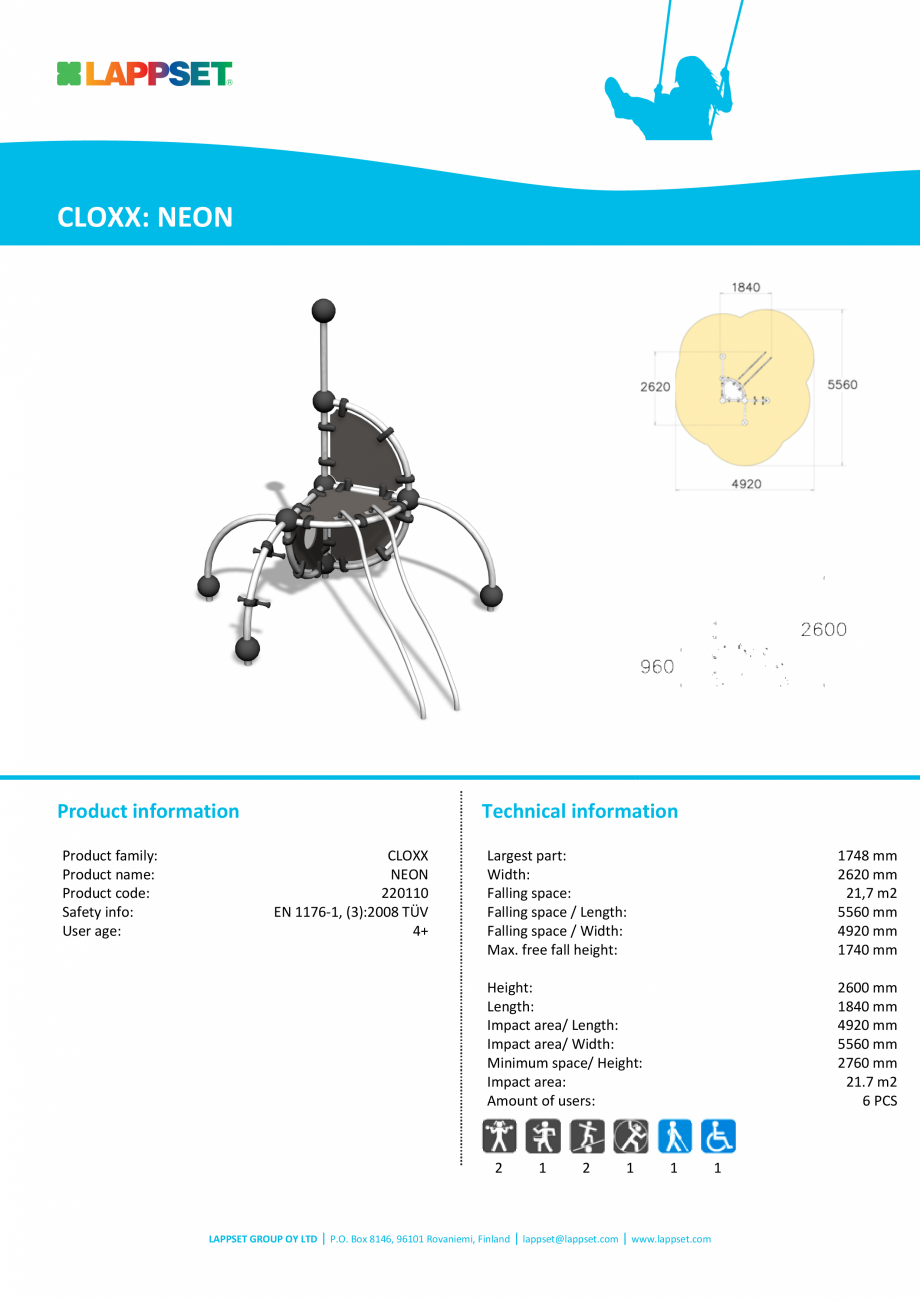 Pagina 1-Echipament de catarat NEON 220110 LAPPSET CLOXX Fisa tehnica Engleza CLOXX: NEON

Product...