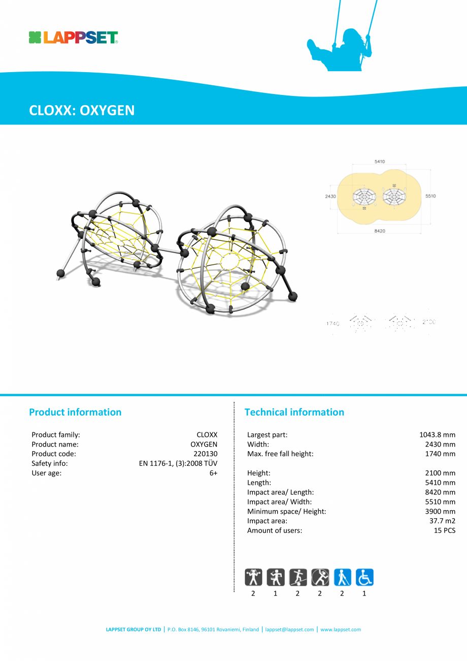 Pagina 1-Echipament de catarat OXYGEN 220130 LAPPSET CLOXX Fisa tehnica Engleza CLOXX: OXYGEN

Product...