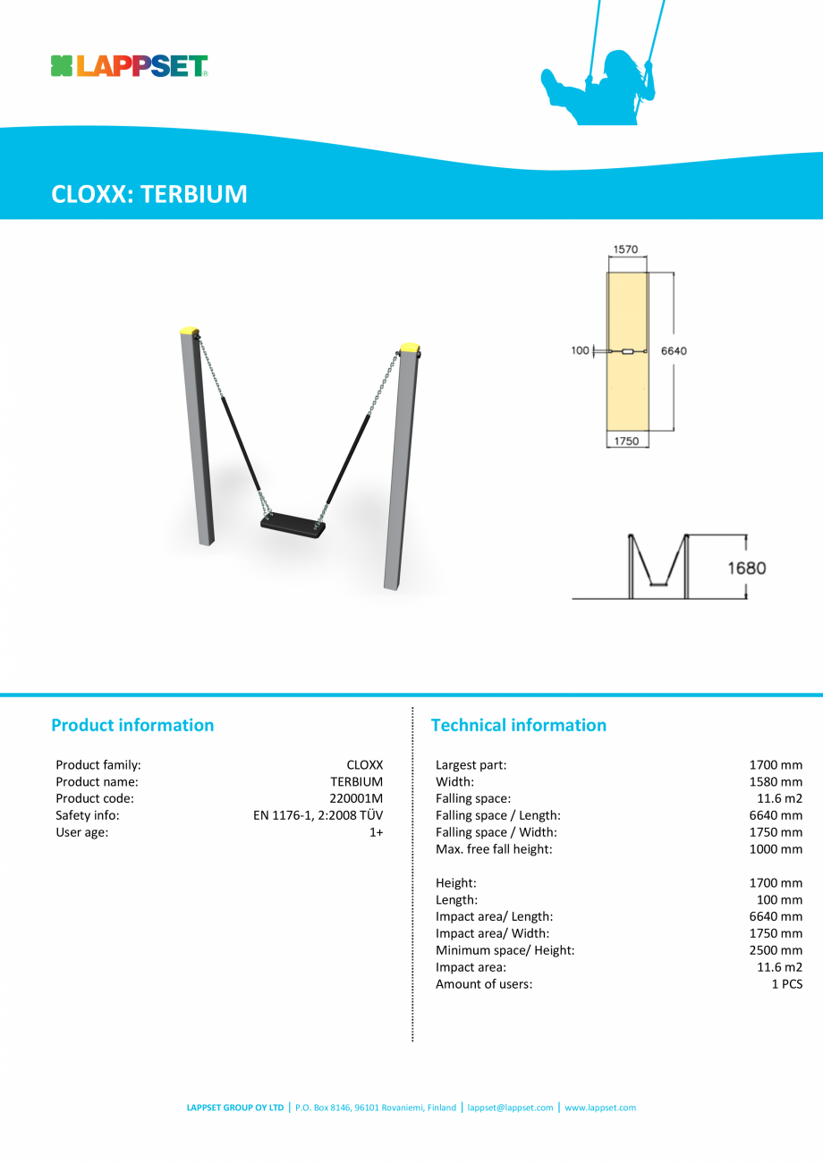 Pagina 1-Echipament de joaca pentru copii sub 4 ani TELLURIUM 220001M LAPPSET FINNO ABC Fisa tehnica Engleza ...