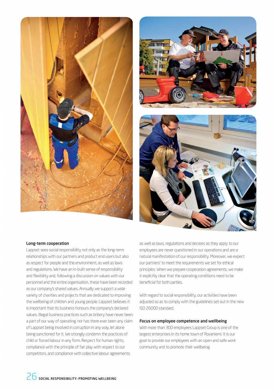 Pagina 26-Responsabilitatea sociala - Raport 2010 LAPPSET NEW FINNO, FINNO ABC, CLOXX, CLOVER, ANGRY BIRDS,...