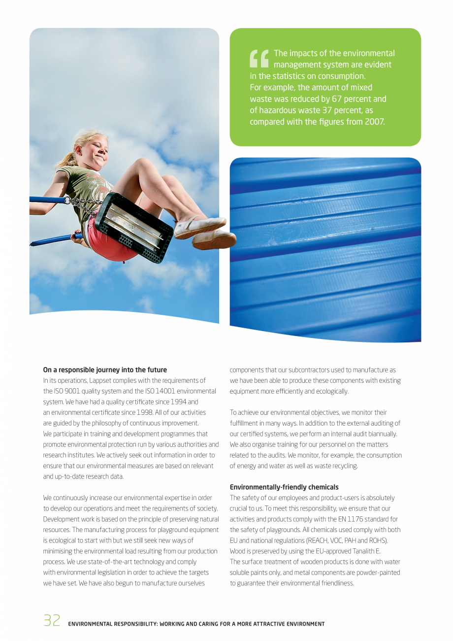 Pagina 32-Responsabilitatea sociala - Raport 2010 LAPPSET NEW FINNO, FINNO ABC, CLOXX, CLOVER, ANGRY BIRDS,...