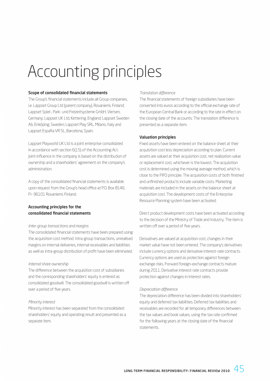 Pagina 45-Responsabilitatea sociala - Raport 2010 LAPPSET NEW FINNO, FINNO ABC, CLOXX, CLOVER, ANGRY BIRDS,...