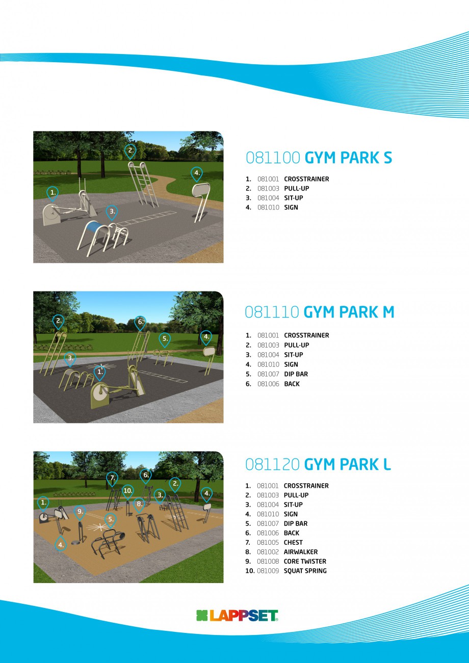 Pagina 3-Echipamente fitness accesibile tuturor LAPPSET Gym Fisa tehnica Engleza 
9.	 081008	 CORE TWISTER
10...