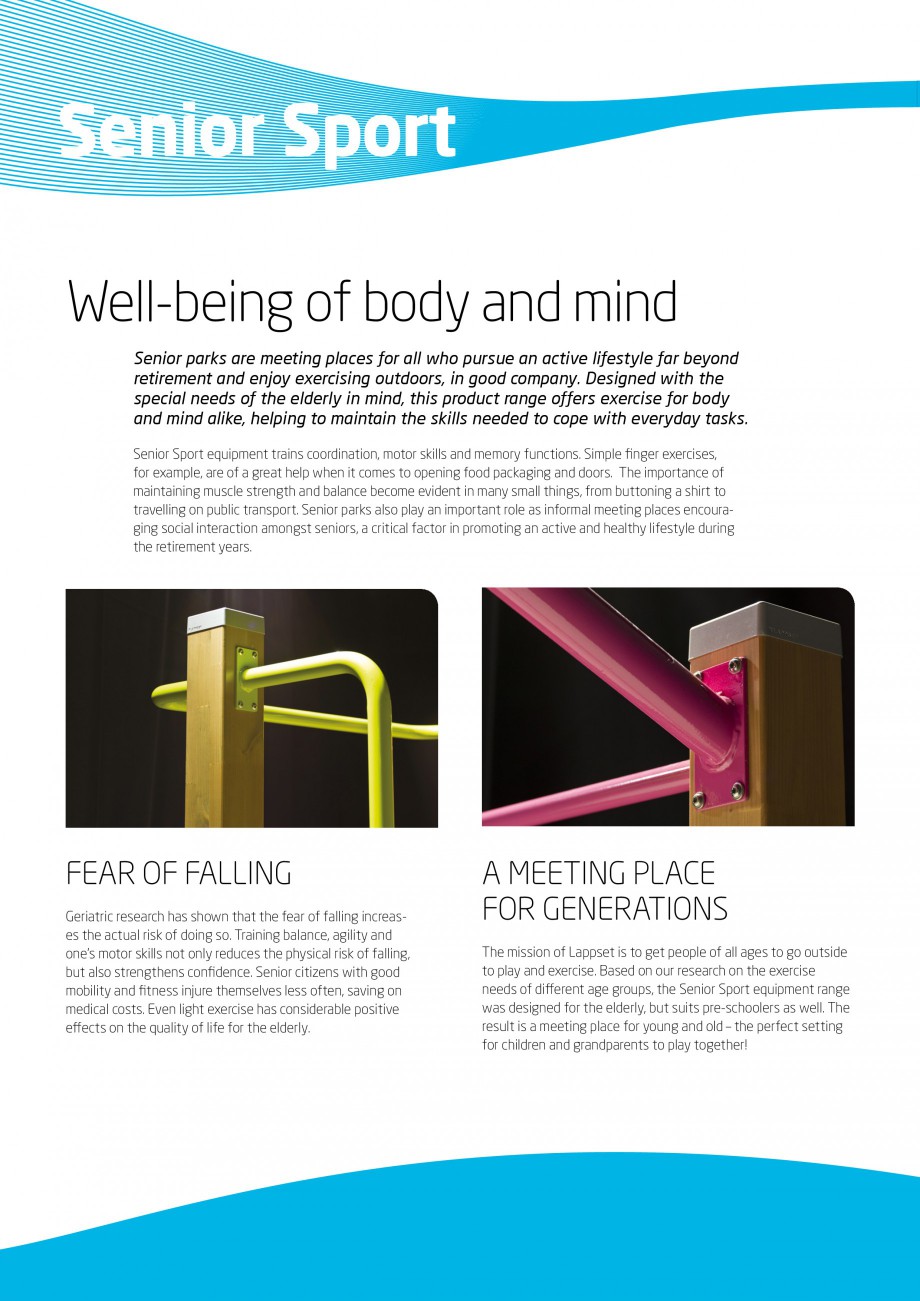 Pagina 2 - Senior sport - Activi la varste inaintate LAPPSET Fisa tehnica Engleza he fear of falling...