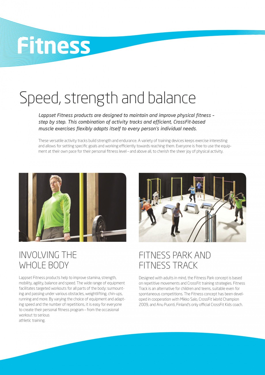 Pagina 2-Echipamente Fitness LAPPSET Fisa tehnica Engleza ing and more. By varying the choice of equipment...