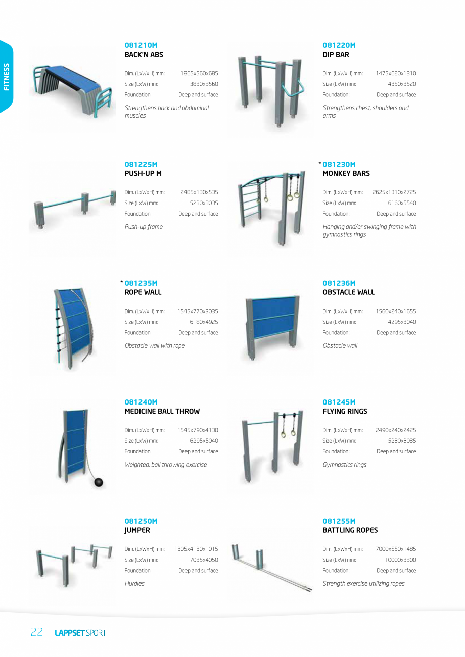 Pagina 22-Echipamente pentru spatii sport, sport extrem LAPPSET Wall Bouldering, Parkour, Fitness, Gym, Senior...