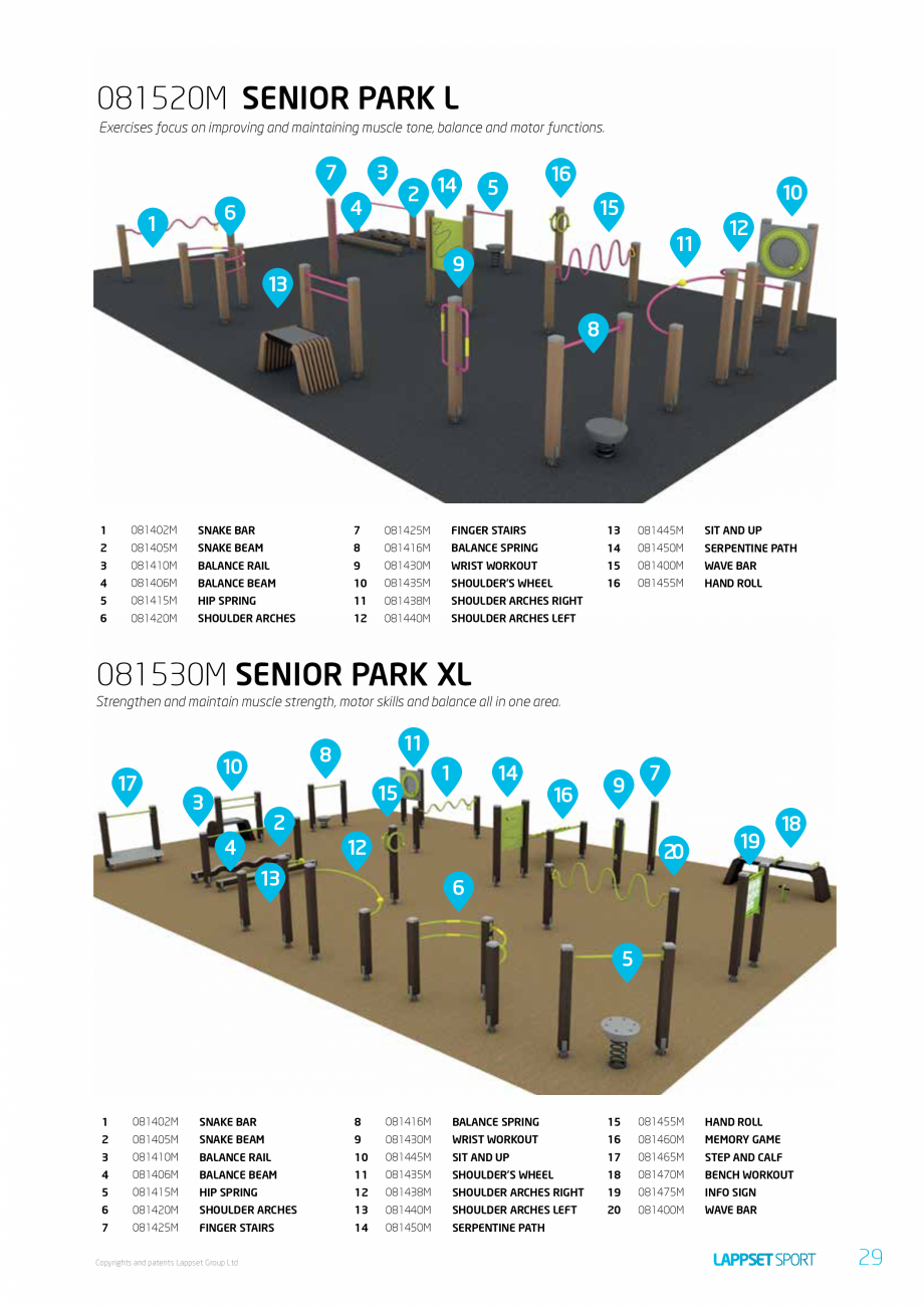 Pagina 29-Echipamente pentru spatii sport, sport extrem LAPPSET Wall Bouldering, Parkour, Fitness, Gym, Senior...