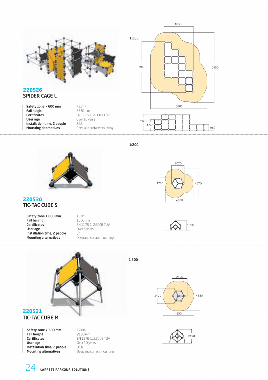 Pagina 24-Echipamente si solutii pentru Parkour  LAPPSET Fisa tehnica Engleza includes:
1h
Deep and surface...