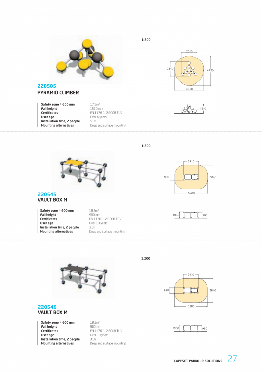 Pagina 27-Echipamente si solutii pentru Parkour  LAPPSET Fisa tehnica Engleza 0566

WALL XL

1300x320x2540
...