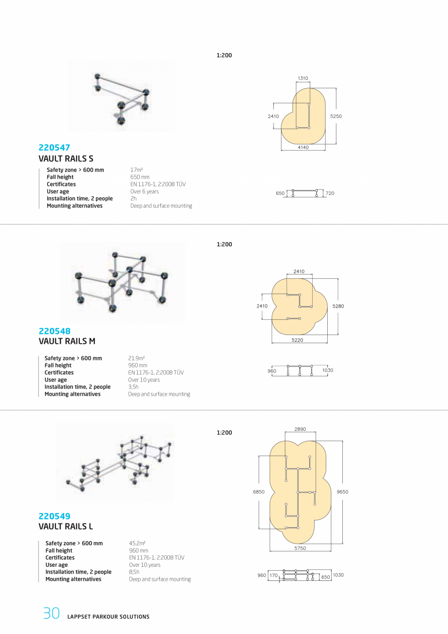 Pagina 30-Echipamente si solutii pentru Parkour  LAPPSET Fisa tehnica Engleza 