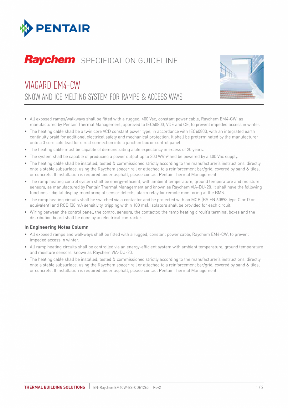 Pagina 1-Cablu de incalzire pentru prevenirea inghetului pentru trepte, terase sau rampe de acces auto...