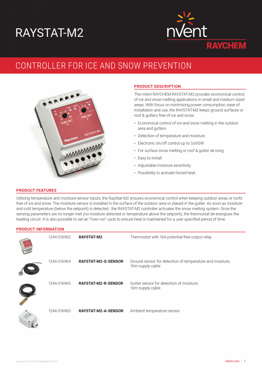 Pagina 1-Termostat Raystat-M2 pentru topirea economica a ghetii și a zapezii de pe burlane si jgheaburi...