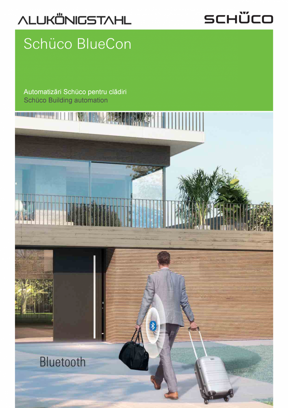 Pagina 1-Modul cu bluetooth pentru controlul accesului  SCHÜCO BlueCon Fisa tehnica Engleza, Romana...