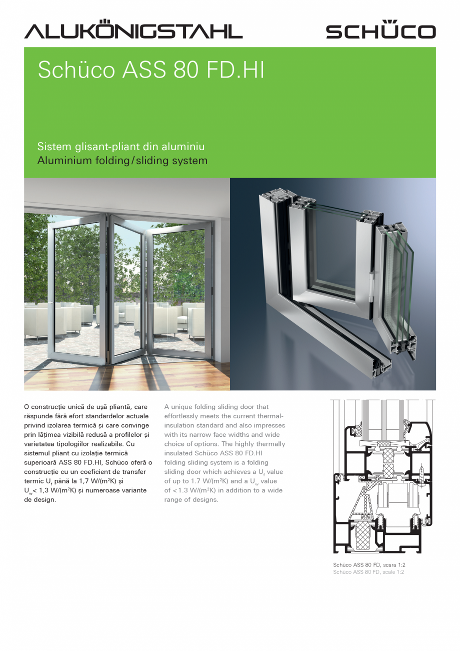 Pagina 1-Schüco ASS 80 FD.HI SCHÜCO Fisa tehnica Engleza, Romana Schüco ASS 80 FD.HI
Sistem...