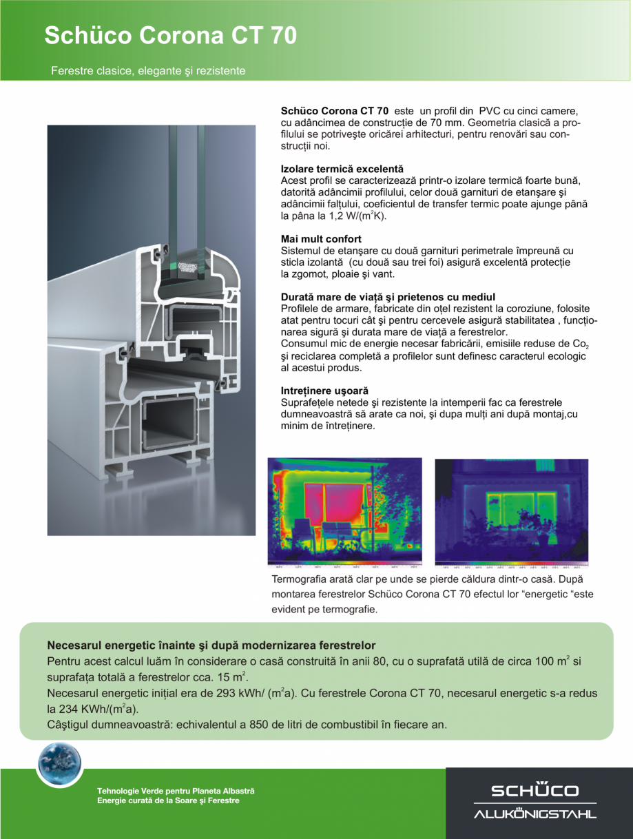 Pagina 1-Profile din PVC pentru usi de exterior SCHÜCO Corona CT 70 Fisa tehnica Romana Schüco Corona...
