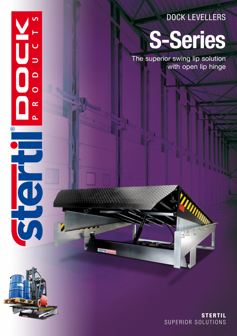 Pagina 1-Rampa hidraulica cu trapa rabatabila STERTIL Seria S Catalog, brosura Engleza DOCK LEVELLERS
...