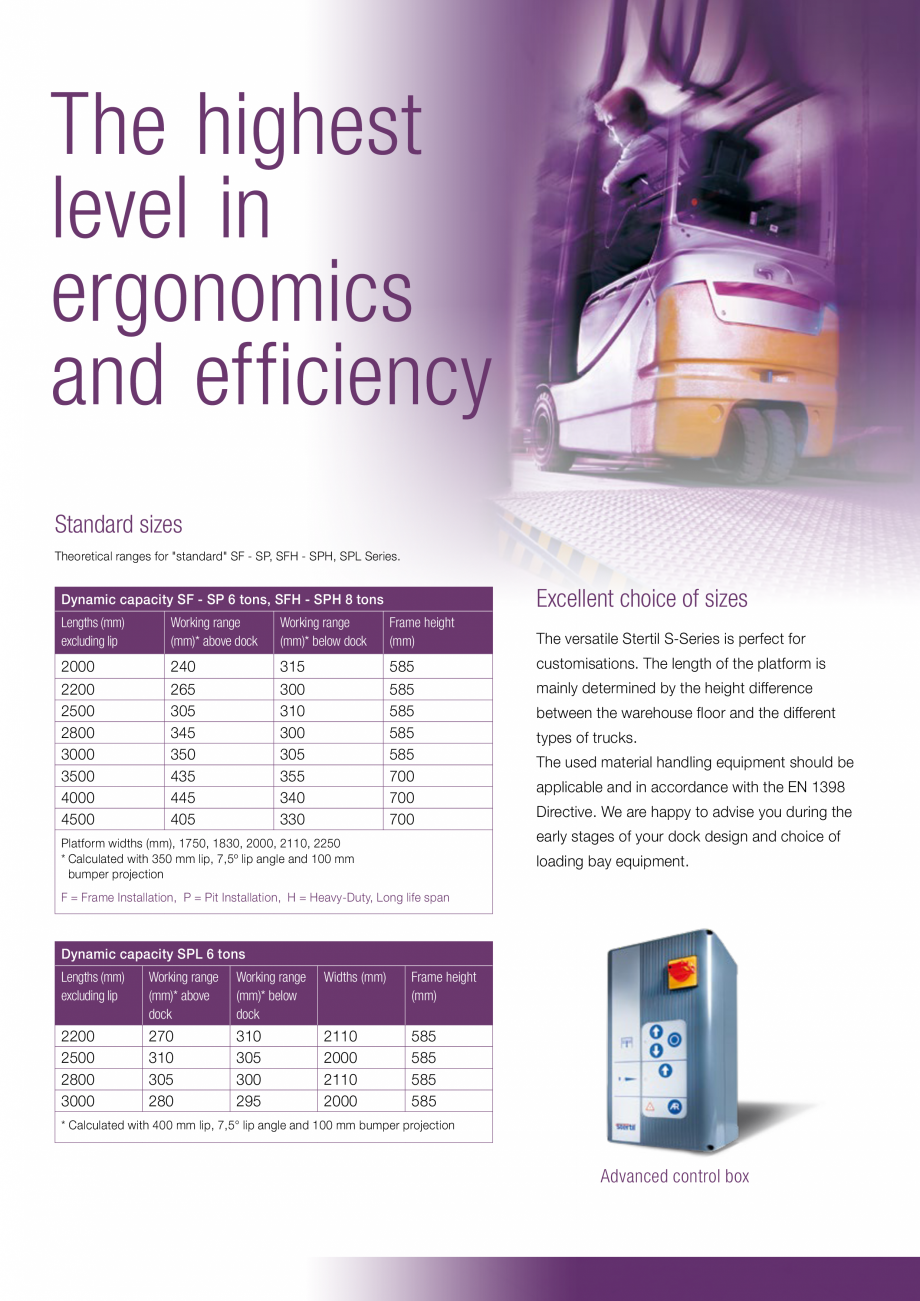 Pagina 5-Rampa hidraulica cu trapa rabatabila STERTIL Seria S Catalog, brosura Engleza r ideal for...