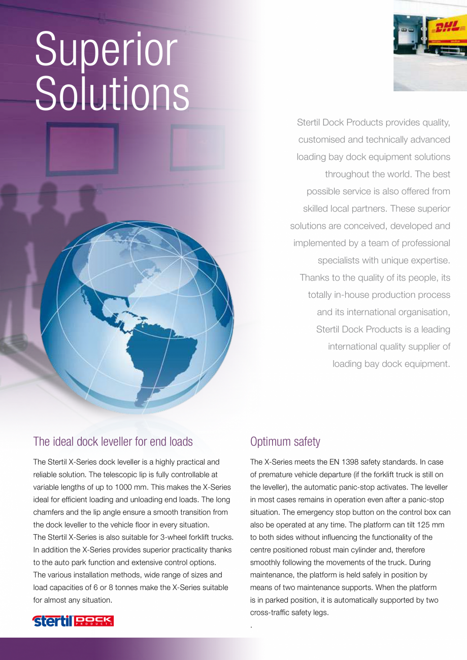 Pagina 2-Rampa hidraulica cu trapa telescopica STERTIL Seria X Catalog, brosura Engleza variable lengths of...