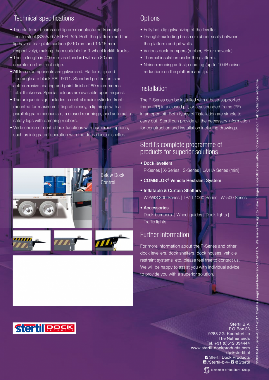 Pagina 6 - Rampa hidraulica ergonomica STERTIL Seria P Catalog, brosura Engleza , 2110, 2250
*...