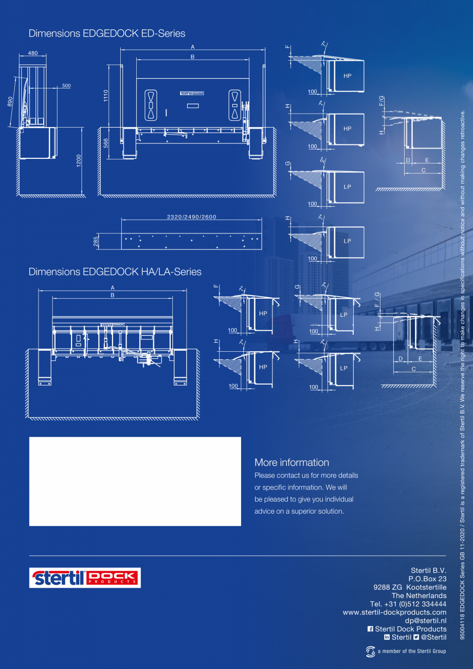 Pagina 8-Rampa hidraulica (HA) sau manuala (LA) cu dimensiuni reduse STERTIL Seria HA / LA, EDGEDOCK Catalog,...