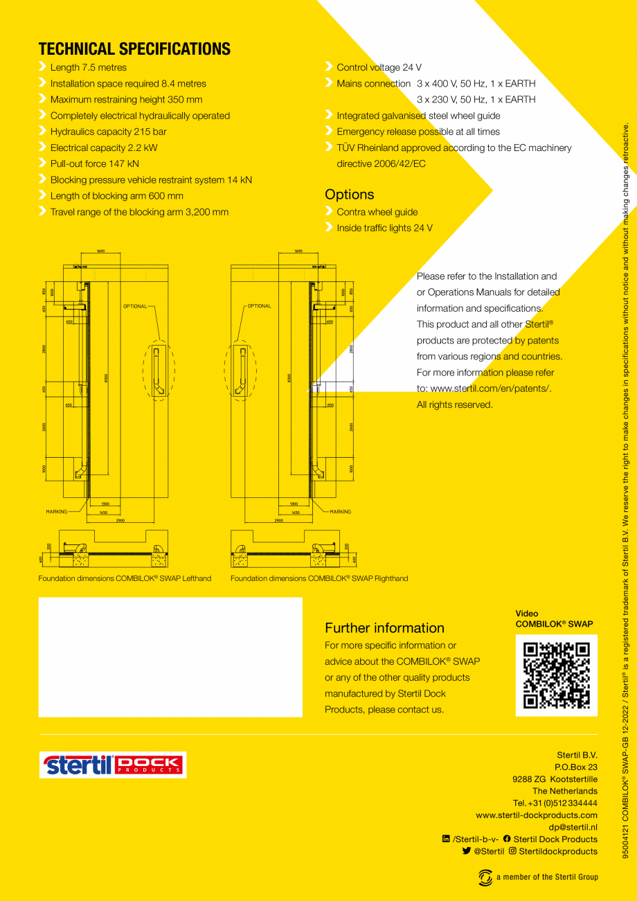 Pagina 6-Sistem de blocare a camionului in dock  STERTIL COMBILOK SWAP Catalog, brosura Engleza y 2.2 kW

...