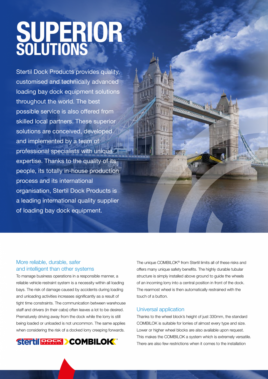 Pagina 2-Sistem de blocare a camionului in dock  STERTIL COMBILOK G1 Catalog, brosura Engleza ithin all...